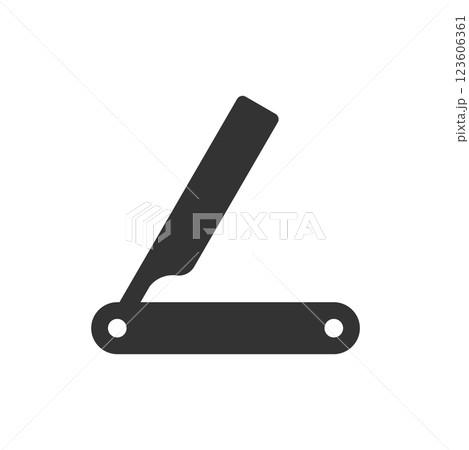 Vintage razor for shaving beard mustache barbershop minimalist icon for logo vector 123606361