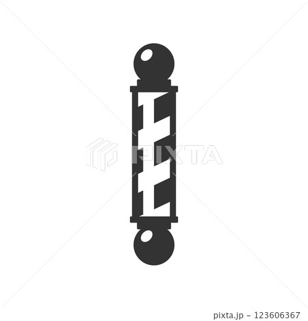 Twisted pole lamp vintage barber shop minimalist black icon for logo vector illustration 123606367