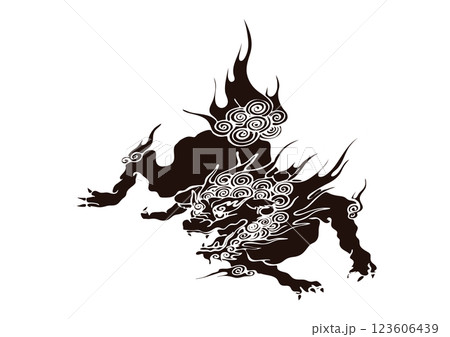 狛犬　シルエット 123606439