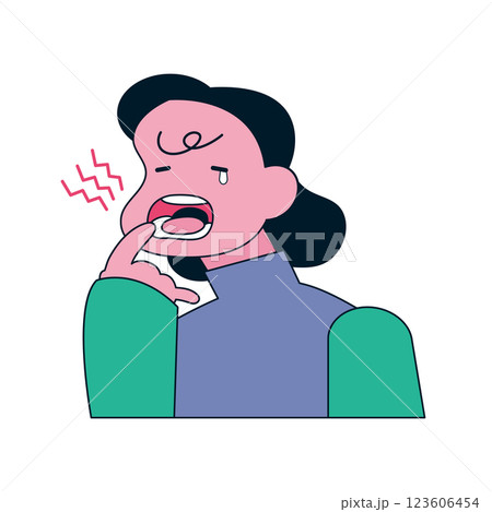 虫歯や歯肉炎 知覚過敏で歯がしみる 歯が痛む人 虫歯や歯肉炎 知覚過敏で歯がしみる 歯が痛む人 123606454