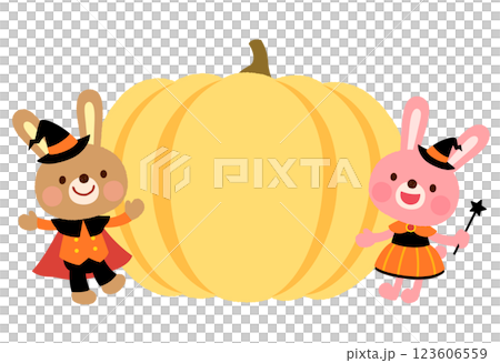 Cute rabbit Halloween message card Cute rabbit Halloween message card 123606559