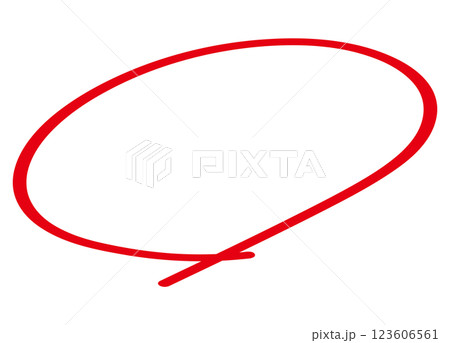 赤ペンの丸イラスト 123606561