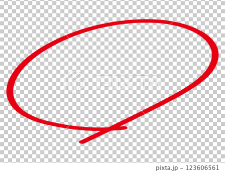 赤ペンの丸イラスト 123606561