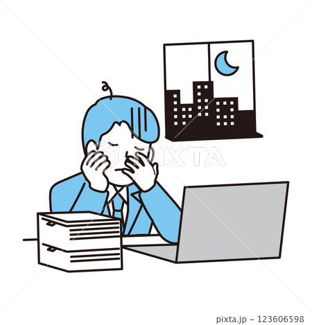 残業する社員 123606598