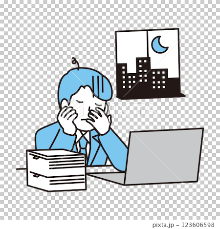 残業する社員 123606598