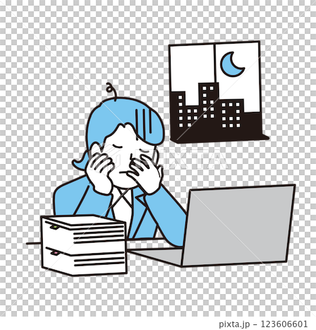 Employees working overtime Employees working overtime 123606601