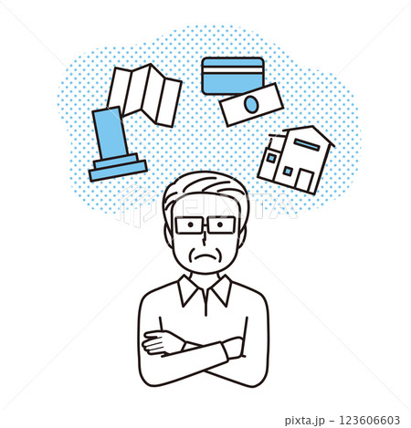 将来の計画に悩む男性 123606603