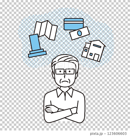 将来の計画に悩む男性 123606603