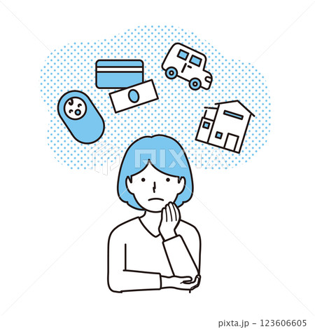 将来に悩む女性 123606605