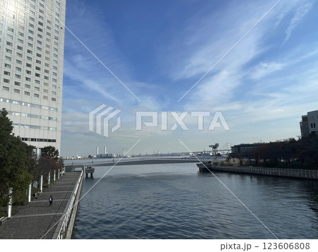 Japanese sail hotel in Yokohama, see and bridge in Japan Japanese sail hotel in Yokohama, see and bridge in Japan 123606808