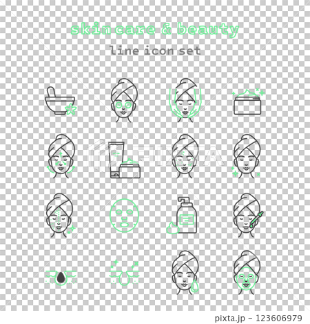Women skin care beauty icon set 123606979