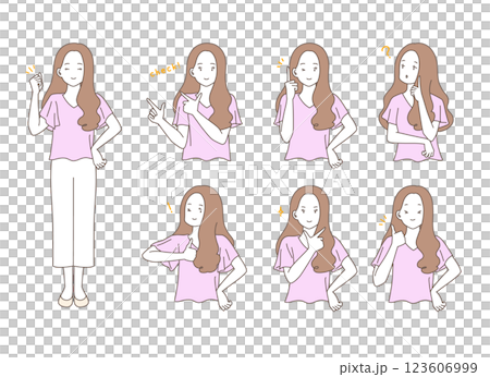 各種姿勢的女性插圖集 123606999