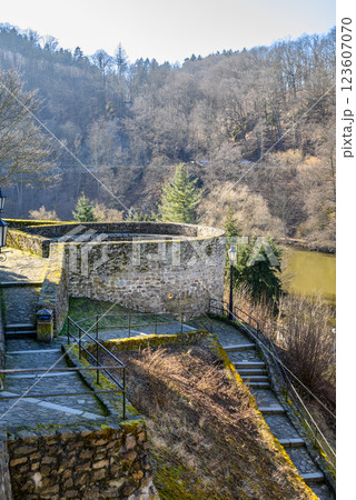 Loket Castle, a 12th-century gothic castle in the Karlovy Vary Region in Czech Republic 123607070