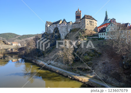Loket Castle, a 12th-century gothic castle in the Karlovy Vary Region in Czech Republic Loket Castle, a 12th-century gothic castle in the Karlovy Vary Region in Czech Republic 123607079