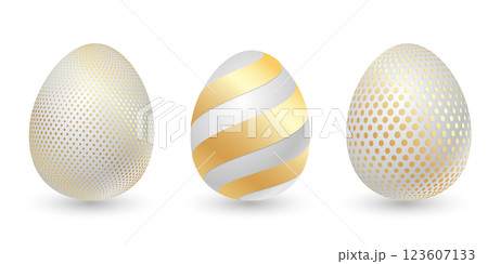 Vector realistic golden Easter Eggs Vector realistic golden Easter Eggs 123607133