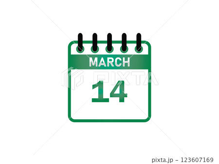 March 14 Calendar Date 123607169
