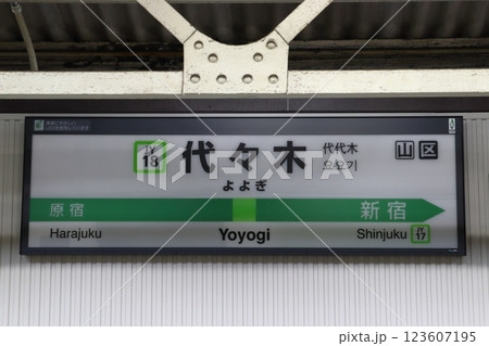 ［JY18］代々木駅（山手線：駅名標） 123607195