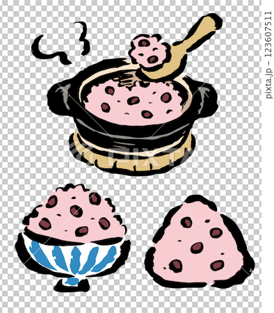 紅米,陶罐,飯碗,飯糰,筆觸手繪插畫集 紅米,陶罐,飯碗,飯糰,筆觸手繪插畫集 123607511