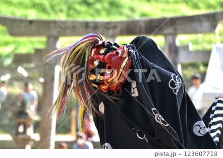 獅子舞 神戸市無形文化遺産 南僧尾の神楽獅子 獅子舞 神戸市無形文化遺産 南僧尾の神楽獅子 123607718