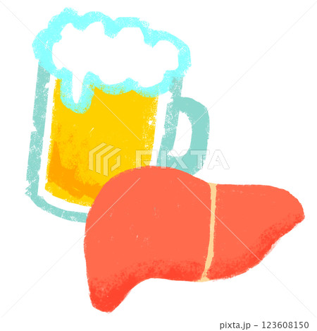 シンプルイラスト クレヨンタッチ 飲み過ぎ注意 シンプルイラスト クレヨンタッチ 飲み過ぎ注意 123608150