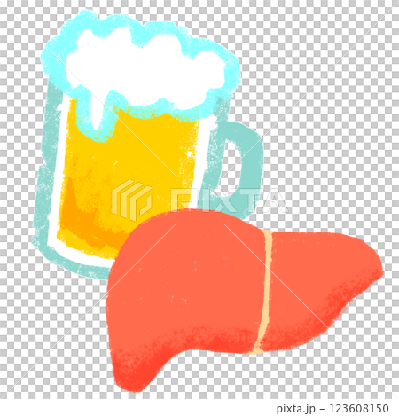 シンプルイラスト クレヨンタッチ 飲み過ぎ注意 シンプルイラスト クレヨンタッチ 飲み過ぎ注意 123608150