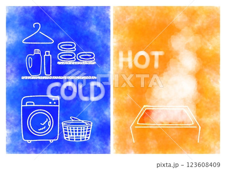 ヒートショック HOT COLD イメージイラスト (おしゃれ・ポップ) ヒートショック HOT COLD イメージイラスト (おしゃれ・ポップ) 123608409