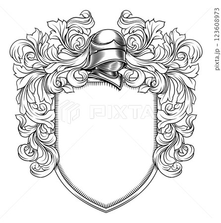 Coat of Arms Crest Knight Medieval Shield Heraldic Coat of Arms Crest Knight Medieval Shield Heraldic 123608973