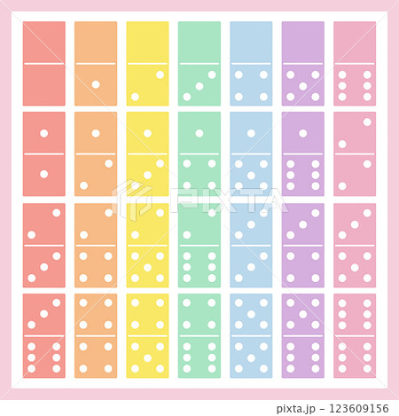 Domino tiles icon full set. game on white background. Vector illustration. 123609156