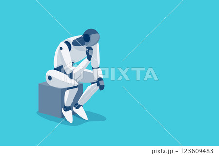 Humanoid robot thinker. Humanoid robot thinker. 123609483