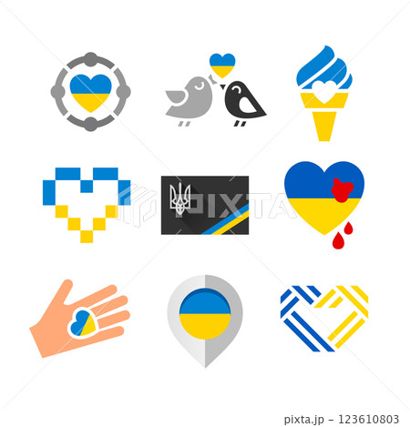 Flags of Ukraine, set symbols Flags of Ukraine, set symbols 123610803