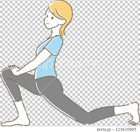 Iliopsoas Stretch Pastel Blue Iliopsoas Stretch Pastel Blue 123610985