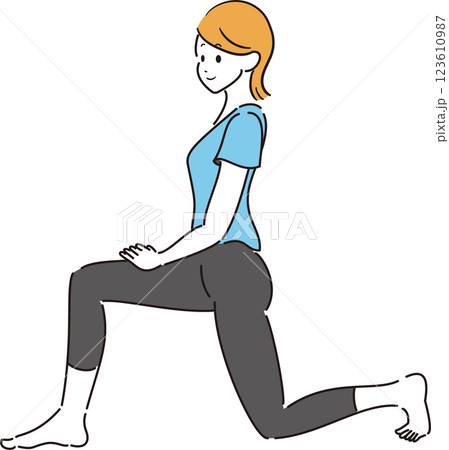 腸腰筋ストレッチ 腸腰筋ストレッチ 123610987