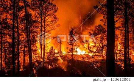 山火事,森林火災,Generative AI,AI画像 山火事,森林火災,Generative AI,AI画像 123612002