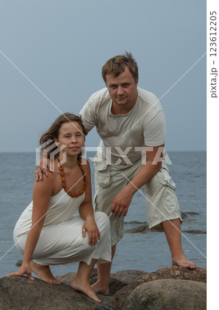 Portrait of loving couple enjoying nature outdoors Portrait of loving couple enjoying nature outdoors 123612205