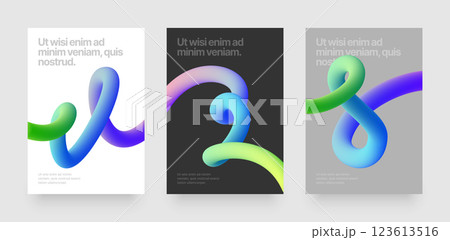 Template with colorful gradient squiggles shapes. Template with colorful gradient squiggles shapes. 123613516