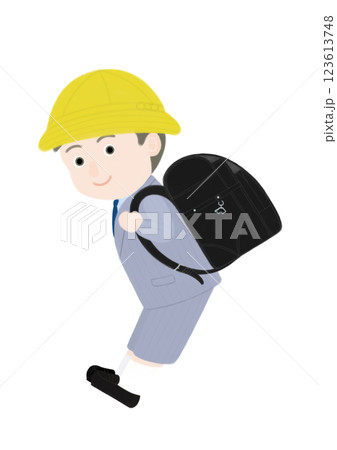 ランドセルを背負った小学生の男の子 123613748