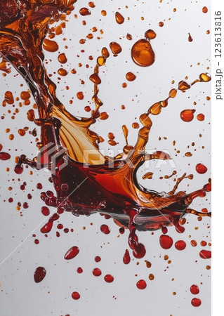 しぶきを上げて弾ける液体 123613816