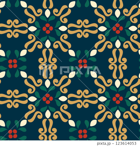 Vector illustration of seamless backgrounds in Christmas colors. Vector illustration 123614053