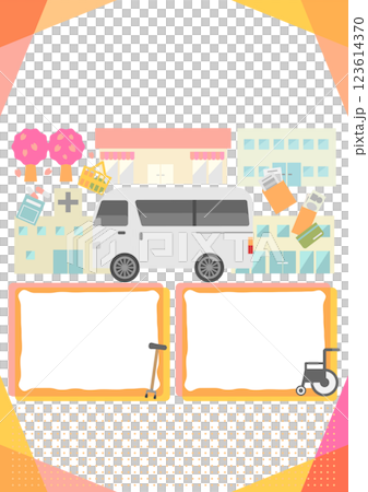 Flyer template material with illustration of nursing care taxi Flyer template material with illustration of nursing care taxi 123614370