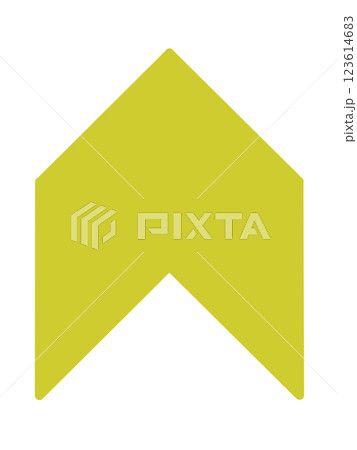 シンプルな六角形の矢印（線画なし・黄色） 123614683