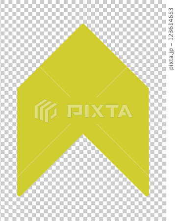 シンプルな六角形の矢印（線画なし・黄色） 123614683