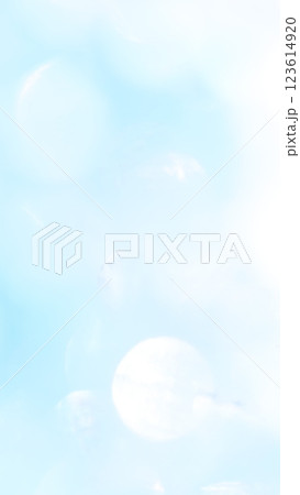 ふんわりキラキラ玉ボケグラデーション背景　さわやか水色ブルー 123614920