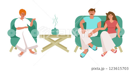 Married couple in psychotherapist's office Married couple in psychotherapist's office 123615703