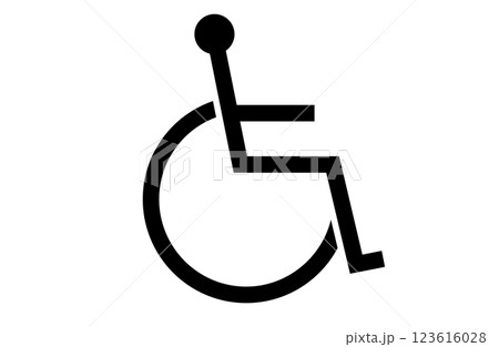 車椅子に乗る人のアイコン 車椅子に乗る人のアイコン 123616028