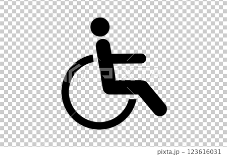 車椅子に乗る人のアイコン 123616031