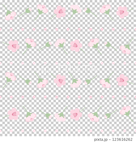 かわいい桜の花シームレスパターン かわいい桜の花シームレスパターン 123616262