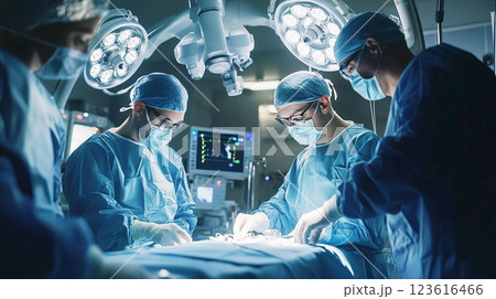 手術を行う医療チーム 123616466