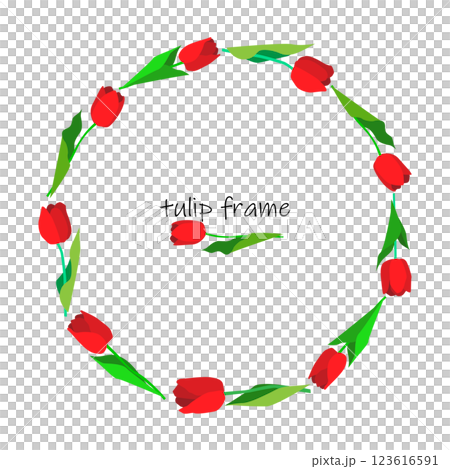 Simple and cute tulip frame material [Wreath] 123616591