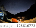 テント場で見上げる星空 123616772