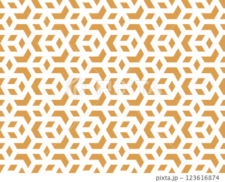 Abstract geometric pattern. A seamless vector background. White and golden ornament. Graphic modern pattern. Simple lattice graphic design 123616874